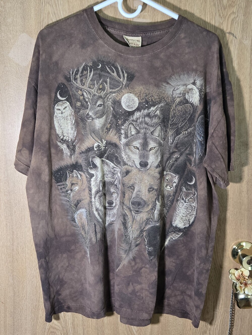 The Mountain Brown Wildlife Collage Short-Sleeve Cotton Tee